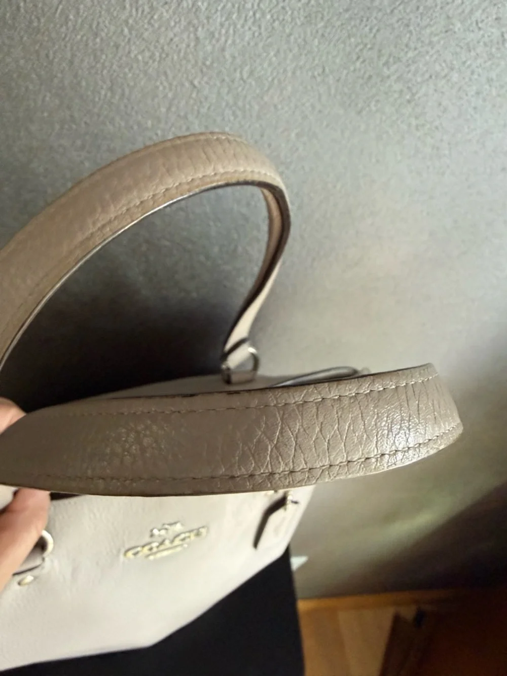 Coach Pebbled Leather Tote in Light Taupe - Picture 9 of 11